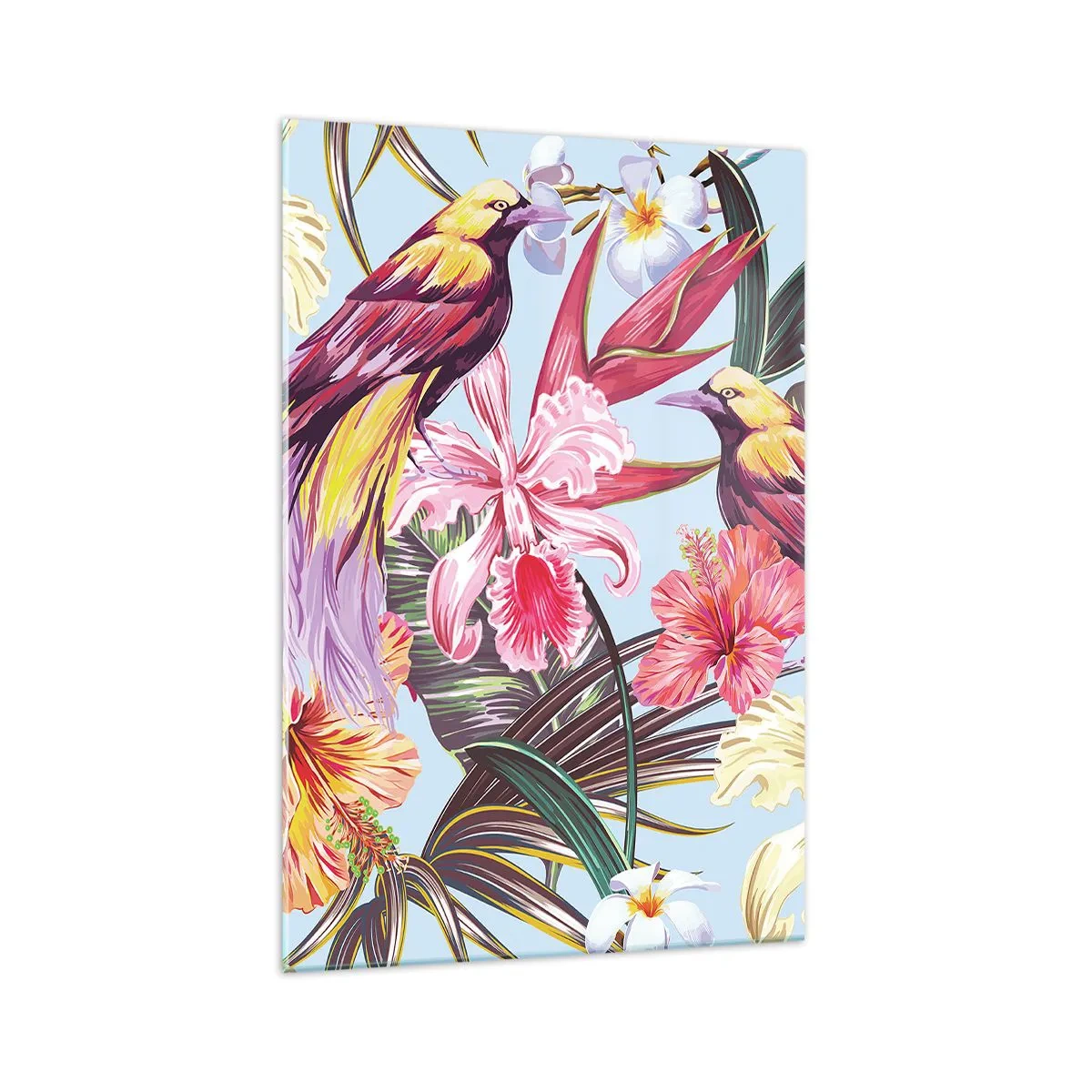 Üveg kép - Szirmok és tollak - 70x100 cm