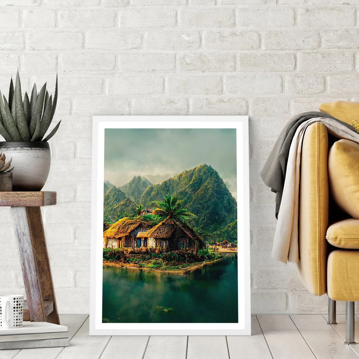 Poszter fekete keretben - Trópusi paradicsom - 61x91 cm