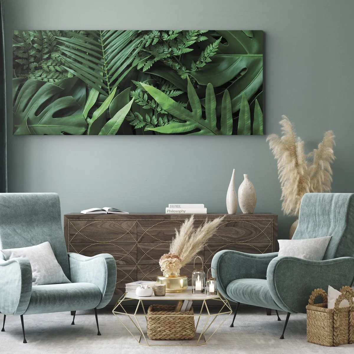 Vászonkép - Összebújva a zöldben - 100x40 cm