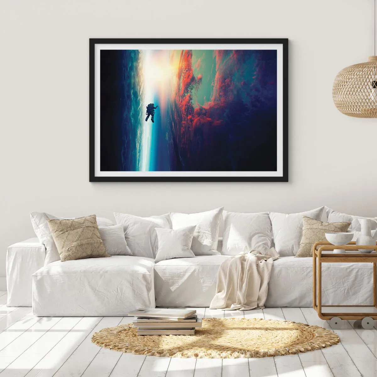 Poszter fehér keretben - Szembenézés az univerzummal - 50x40 cm