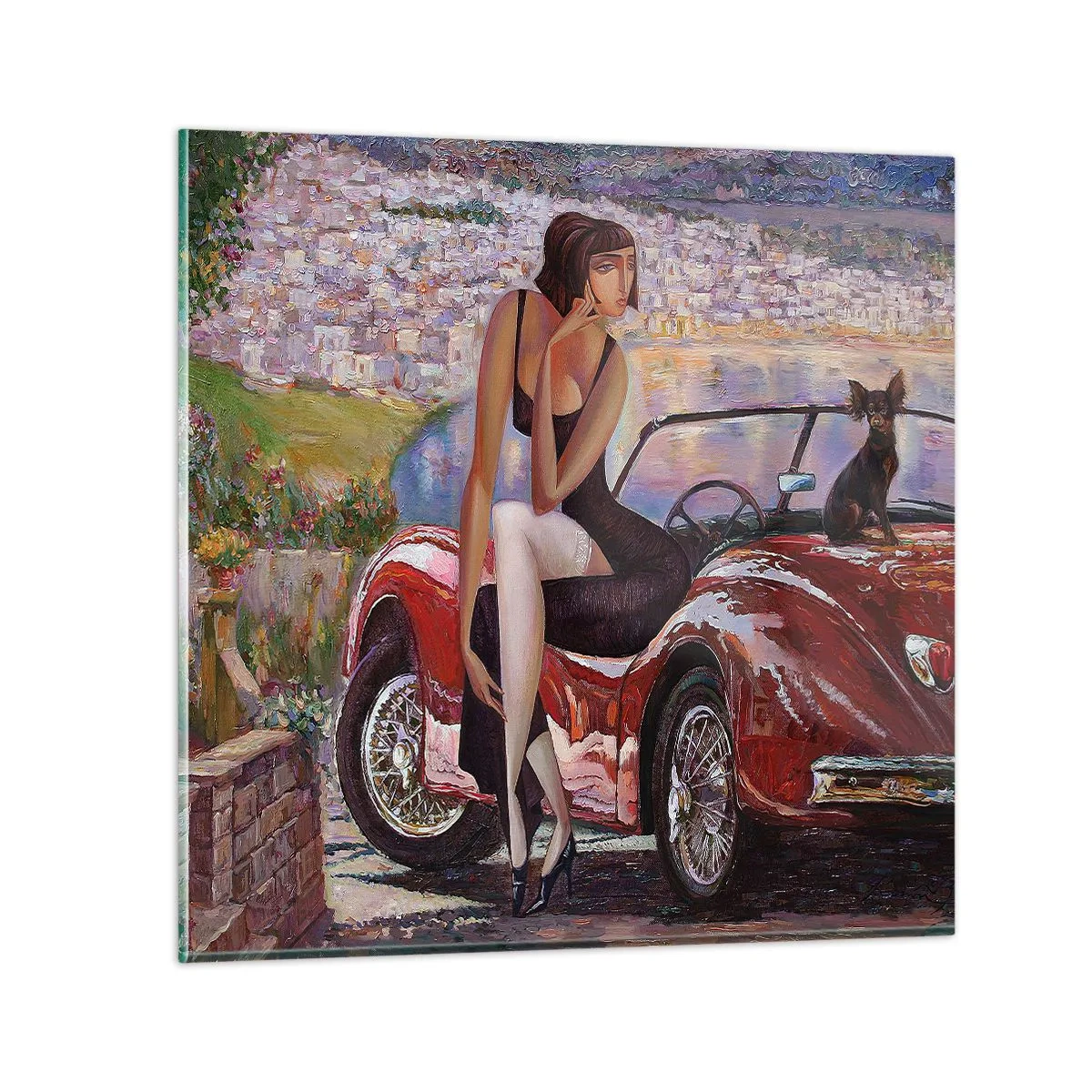 Üveg kép - Nyaralás? Csak a Rivierán - 30x30 cm