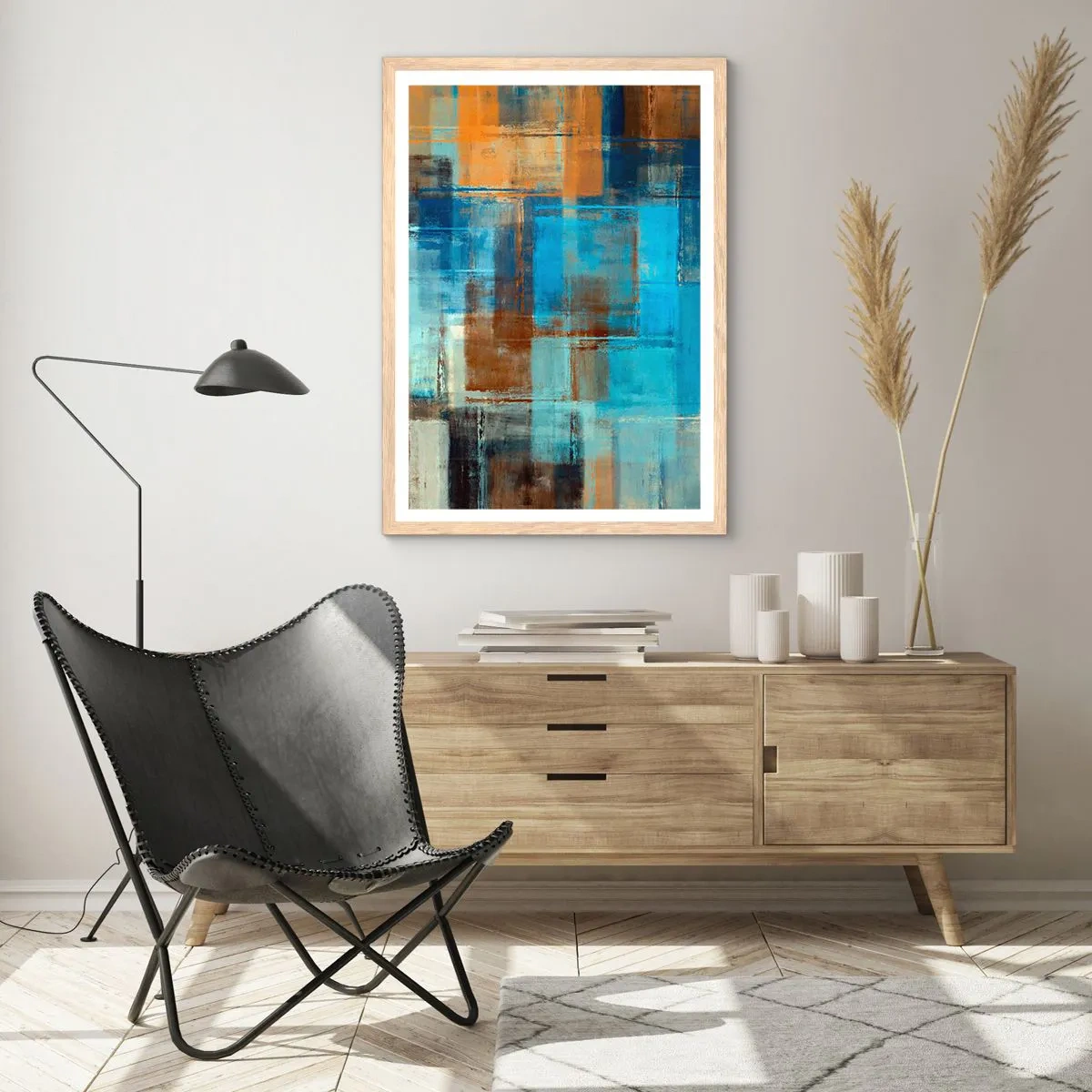 Poszter világos tölgy keretben - A kék fátyolon keresztül - 70x100 cm