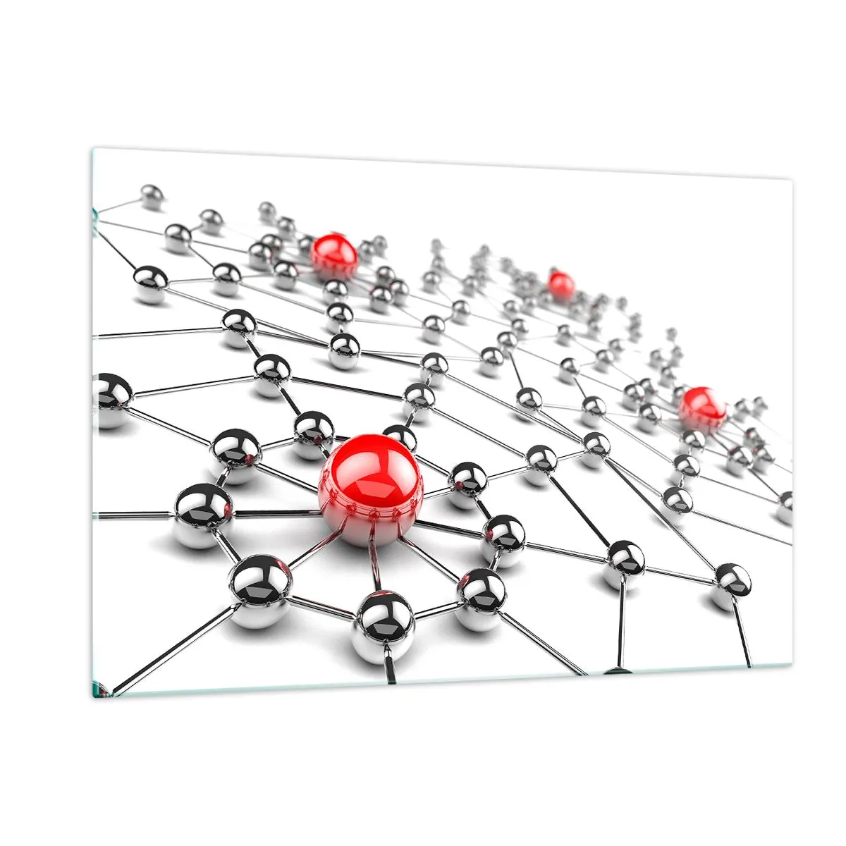 Üveg kép - Ezüst háló - 120x80 cm