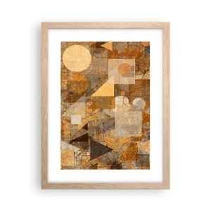 Poszter világos tölgy keretben - Kubikus bronz tanulmánya - 30x40 cm