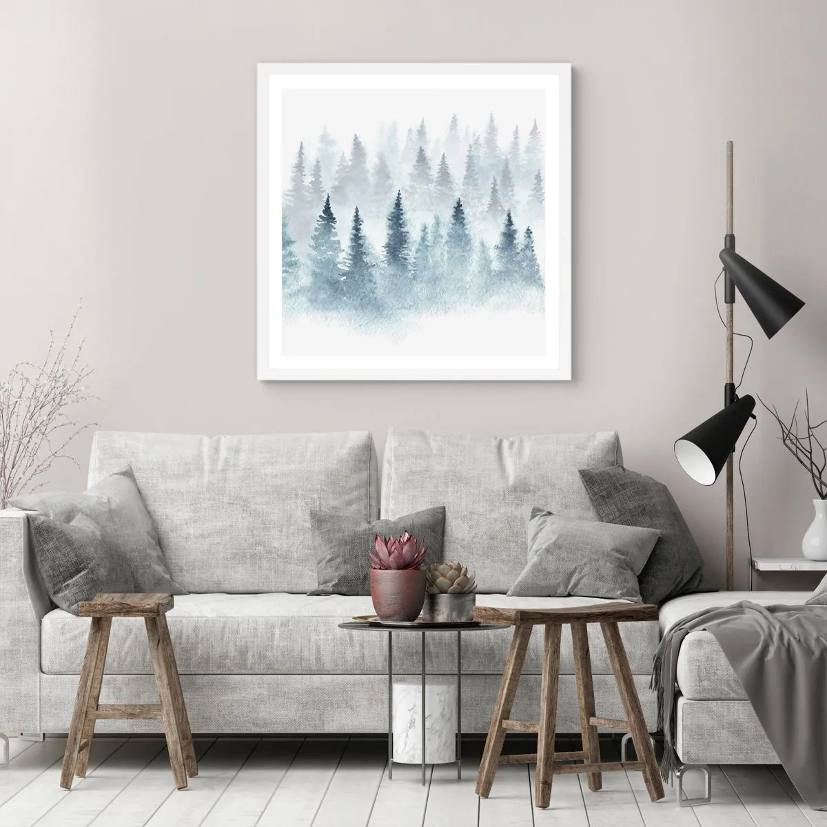 Poszter fekete keretben - Ködbe burkolózva - 60x60 cm