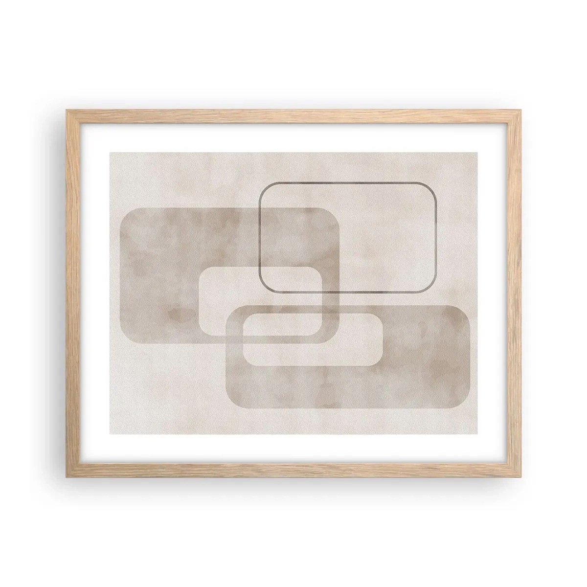 Poszter világos tölgy keretben - Geometrikus fúga - 50x40 cm