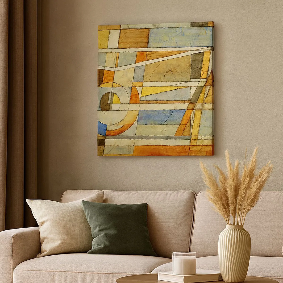 Vászonkép - Kubizmus az építkezésen - 30x30 cm