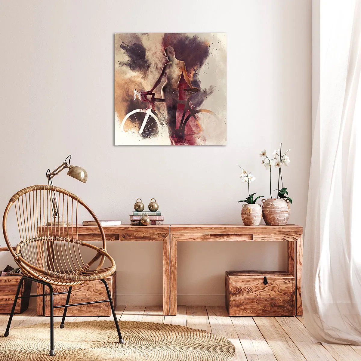 Vászonkép - Márvány formájú kerékpáros lélek - 70x70 cm