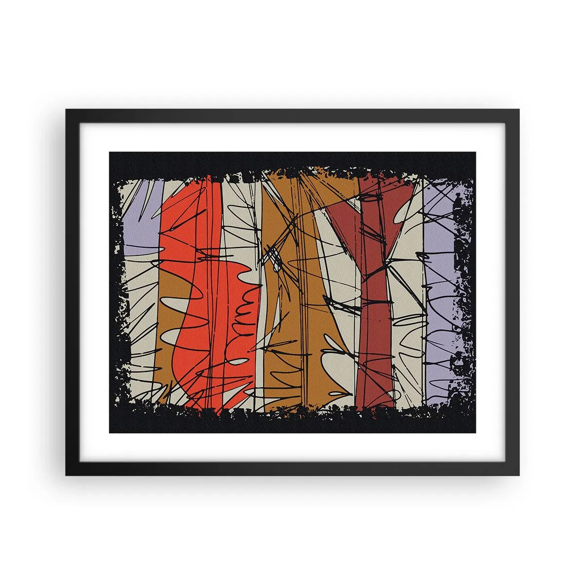 Poszter fehér keretben - Spontán kompozíció - 50x40 cm