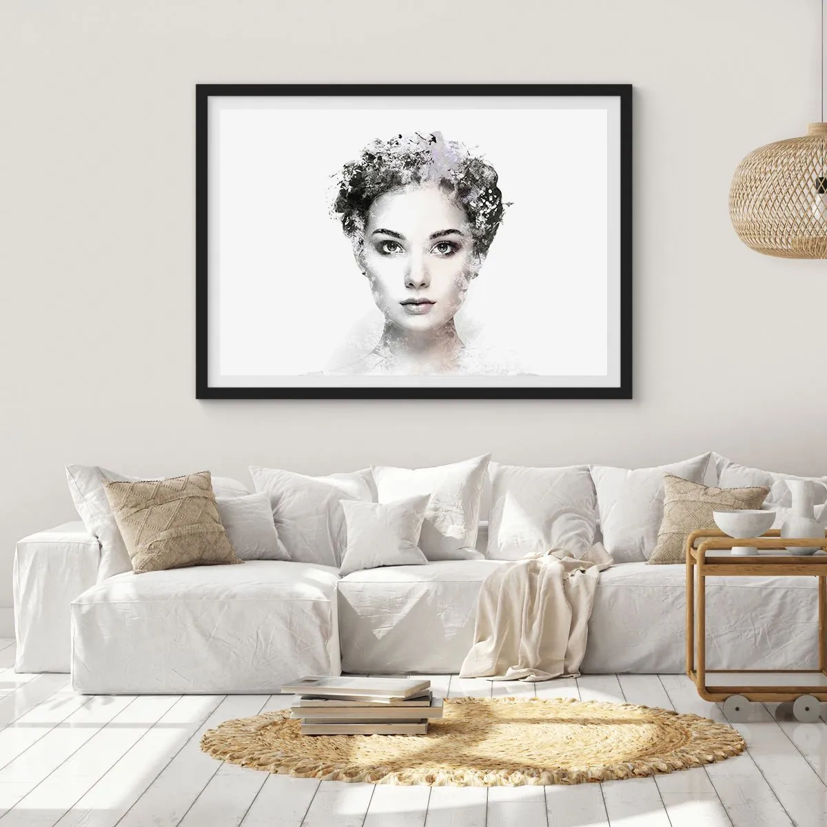 Poszter fehér keretben - Rendkívül stílusos portré - 70x50 cm