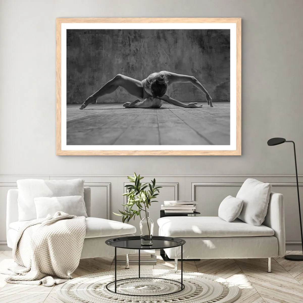 Poszter világos tölgy keretben - Előkerített szimmetria  - 50x40 cm