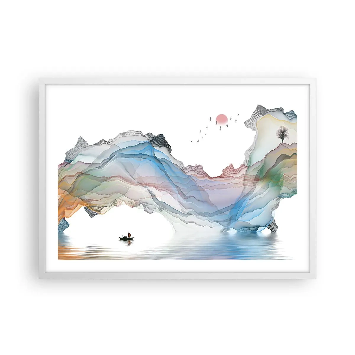 Poszter fekete keretben - A kristály hegyek felé - 70x50 cm