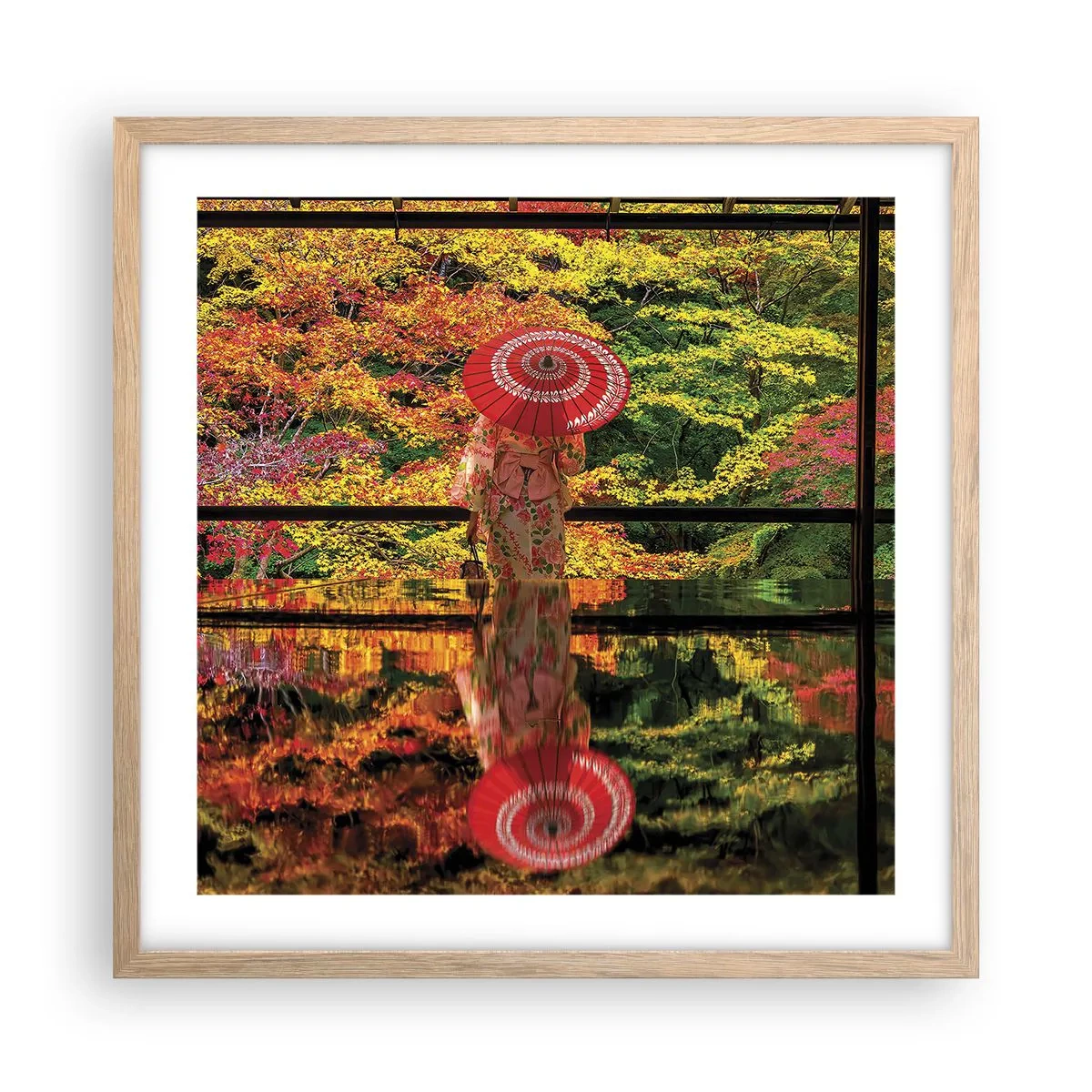 Poszter világos tölgy keretben - A természet templomában - 50x50 cm