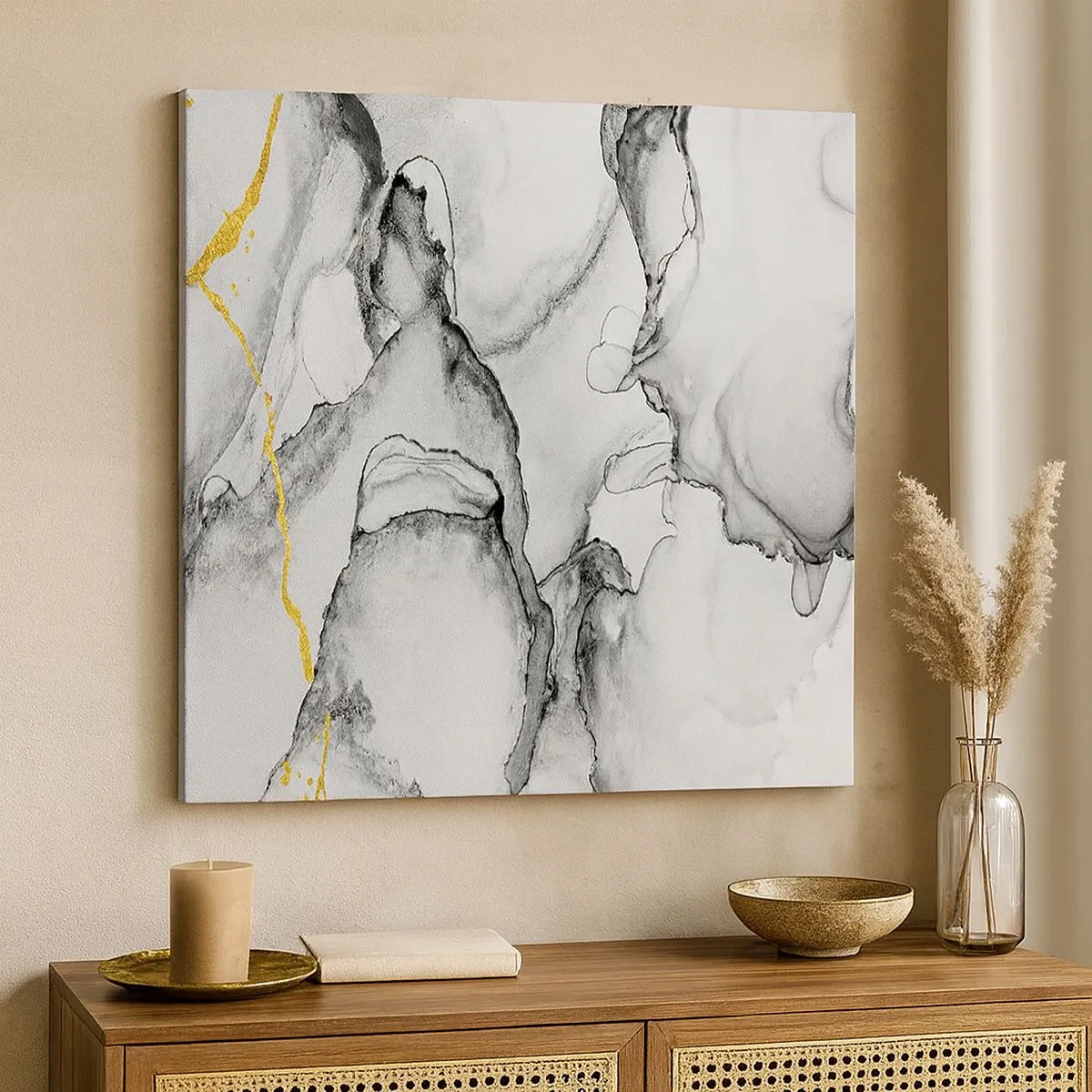 Vászonkép - Arany motívumú kompozíció - 30x30 cm