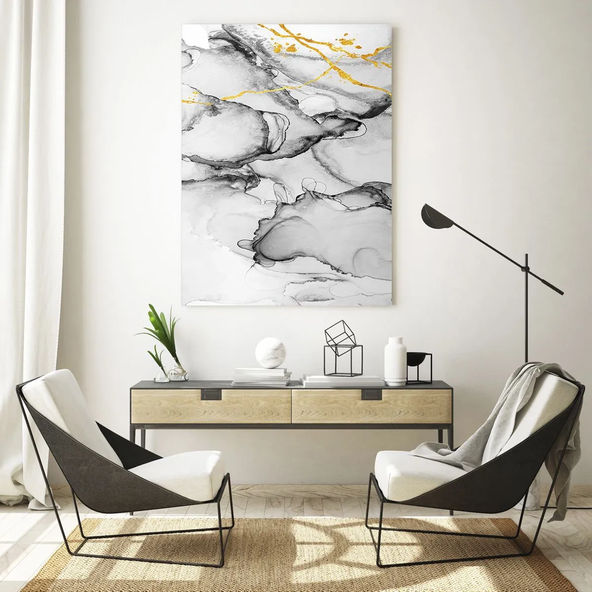 Üveg kép - Arany motívumú kompozíció - 50x70 cm