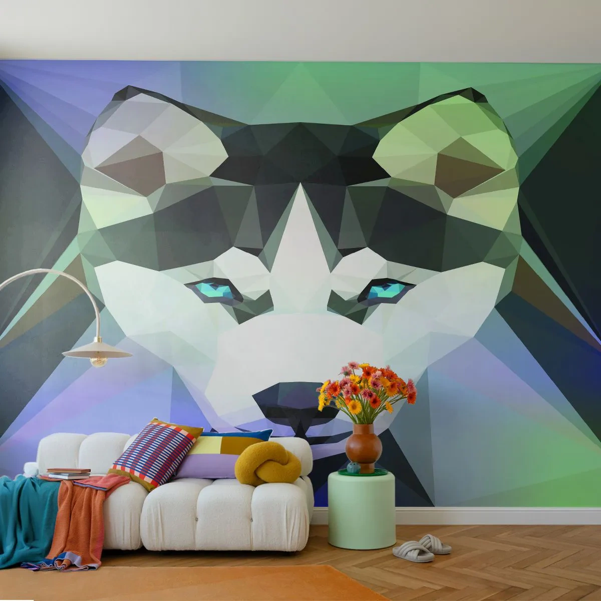 Fotótapéta Premium Sand - Az északi havas emléke - Absztrakció, Állatok, Farkas - 100x70 cm