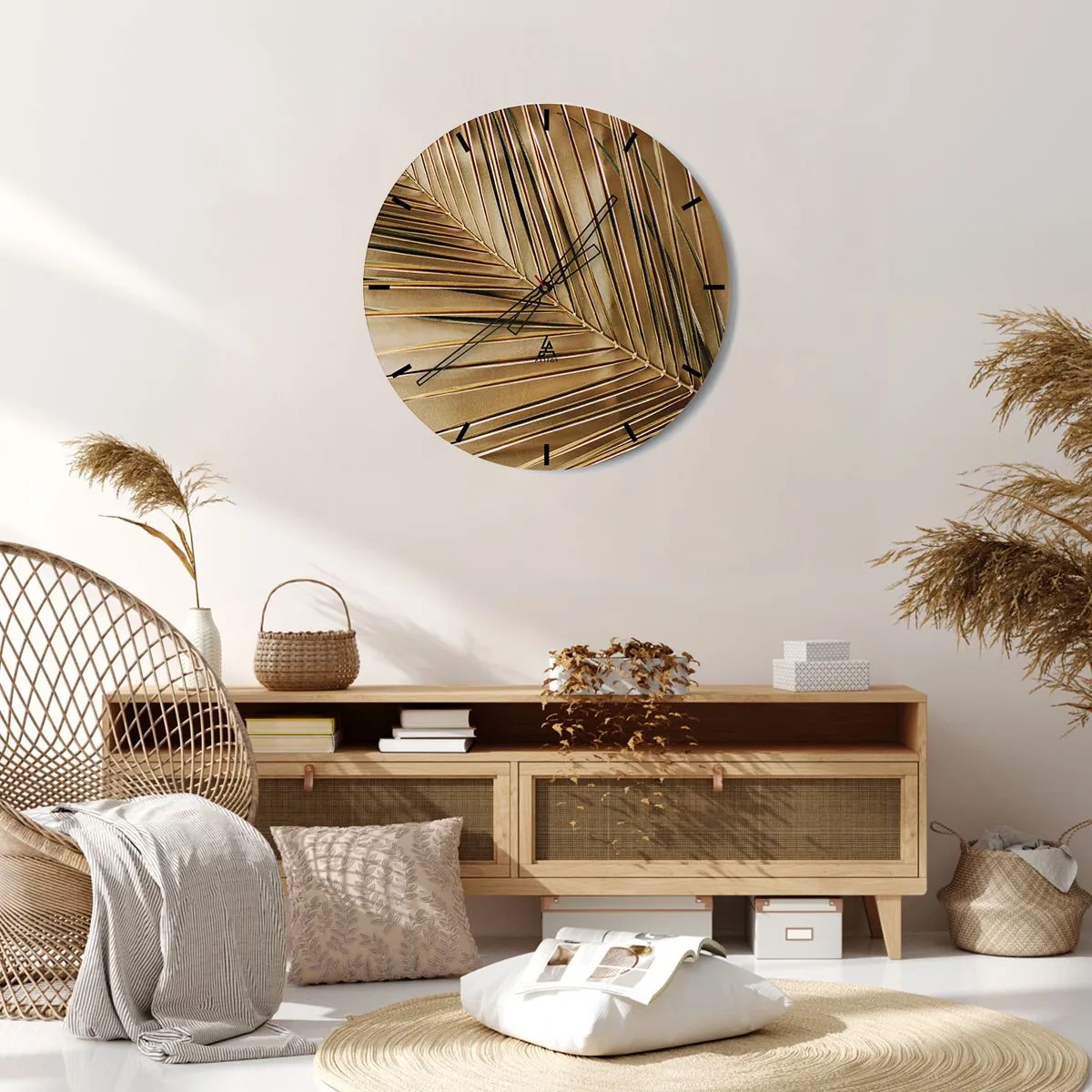 Falióra, Óra - Márványminta lila és arany díszítéssel - 30x30cm - Természetes oszlopsor - Modern fali dekoráció nappalihoz, konyhához és hálószobához ARTTOR