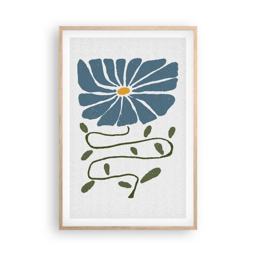 Poszter világos tölgy keretben - Gallyból virág - 61x91 cm