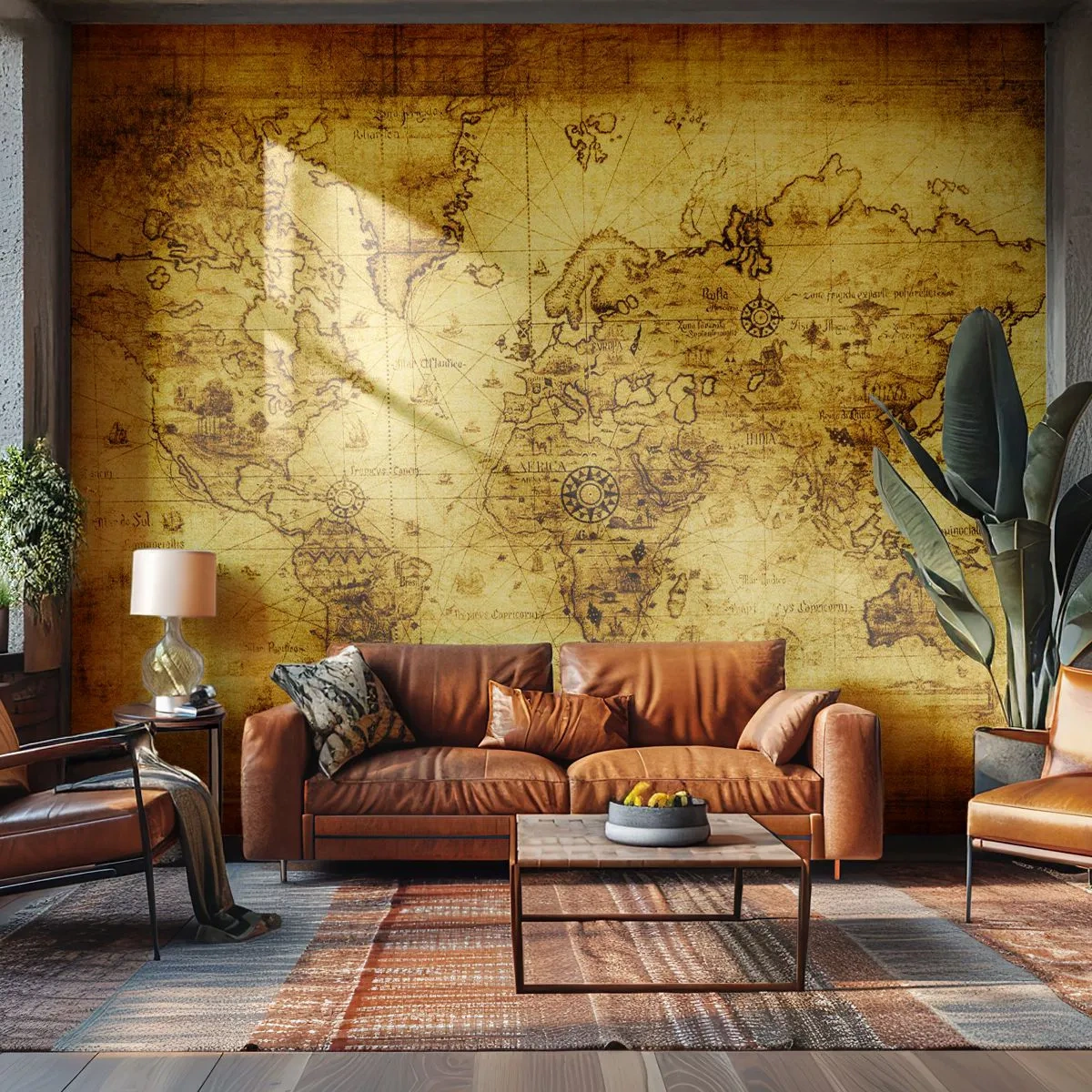Fotótapéta Premium Sand - Furcsa ez a világ - Világtérkép, Kontinensek, Vinatge - 100x70 cm
