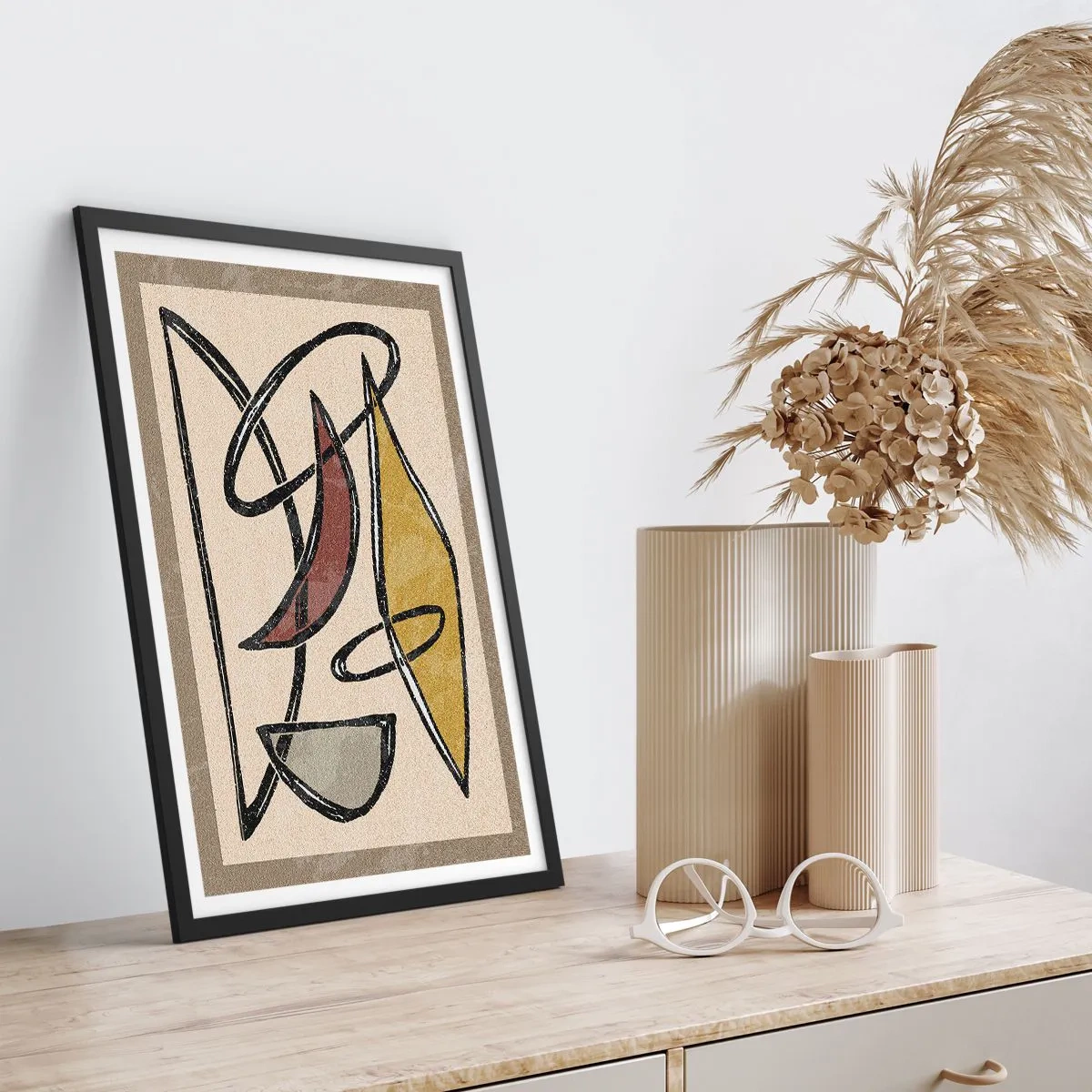 Poszter fehér keretben - Függőlegesek és vízszintek - 40x50 cm