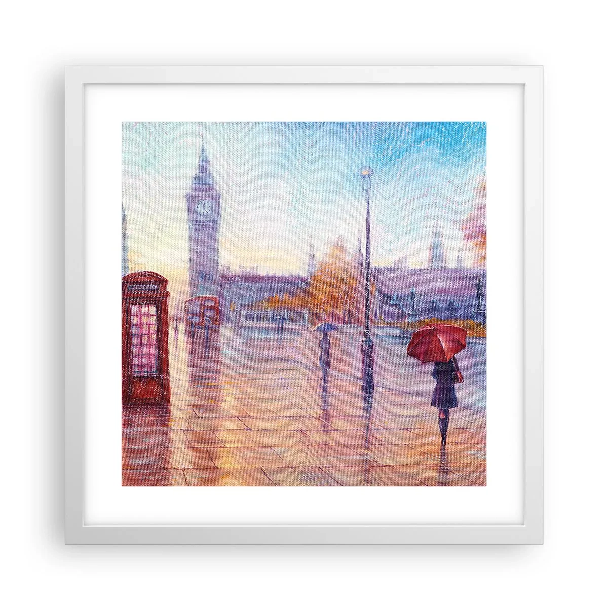 Poszter fekete keretben -  Őszi nap Londonban - 40x40 cm
