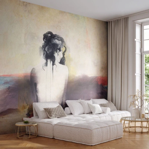 Öntapadós Fotótapéta Deluxe Sticker - Sima vonalak, ovális formák - Nő, Test, Darab - 350x256 cm