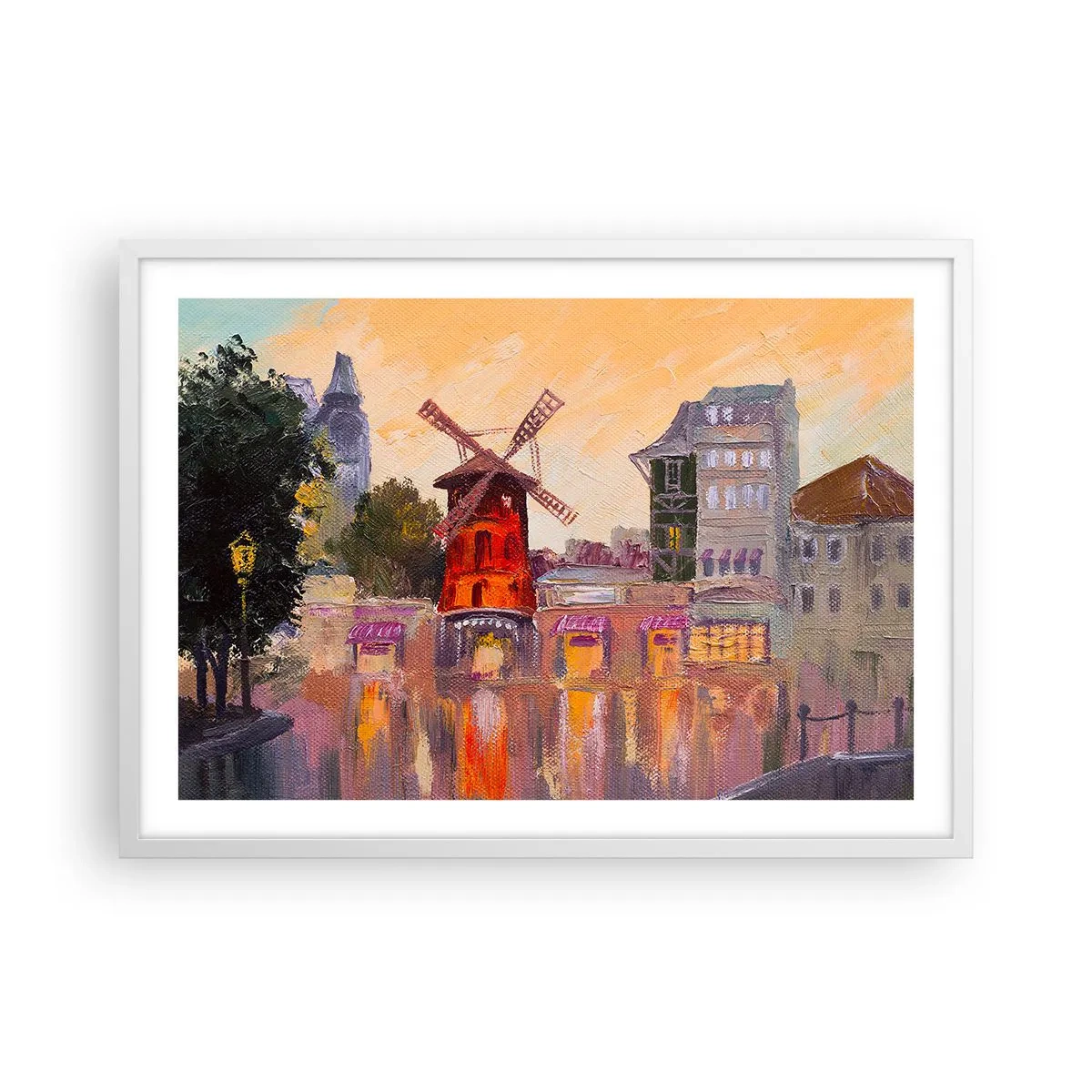 Poszter fekete keretben - Párizsi ikonok - Moulin Rouge - 70x50 cm