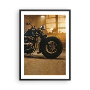 Poszter fehér keretben - Motorkerékpár egy stílusos műhelyben - 50x70cm - Megtehetek mindent - Modern fali dekoráció nappalihoz és hálószobához ARTTOR