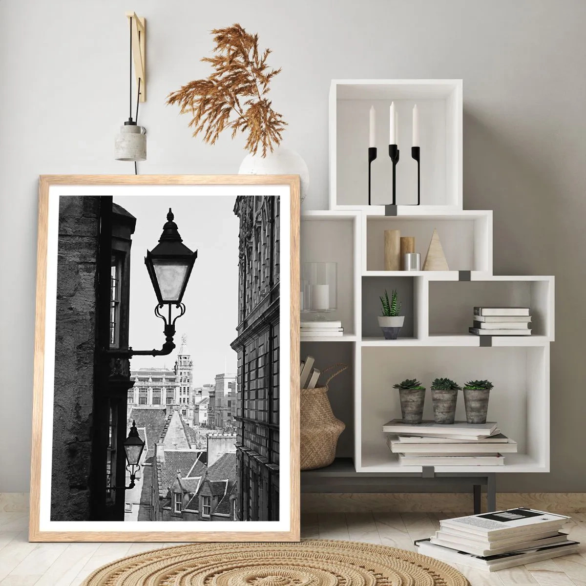 Poszter világos tölgy keretben - Edinburgh-i történet - 30x40 cm
