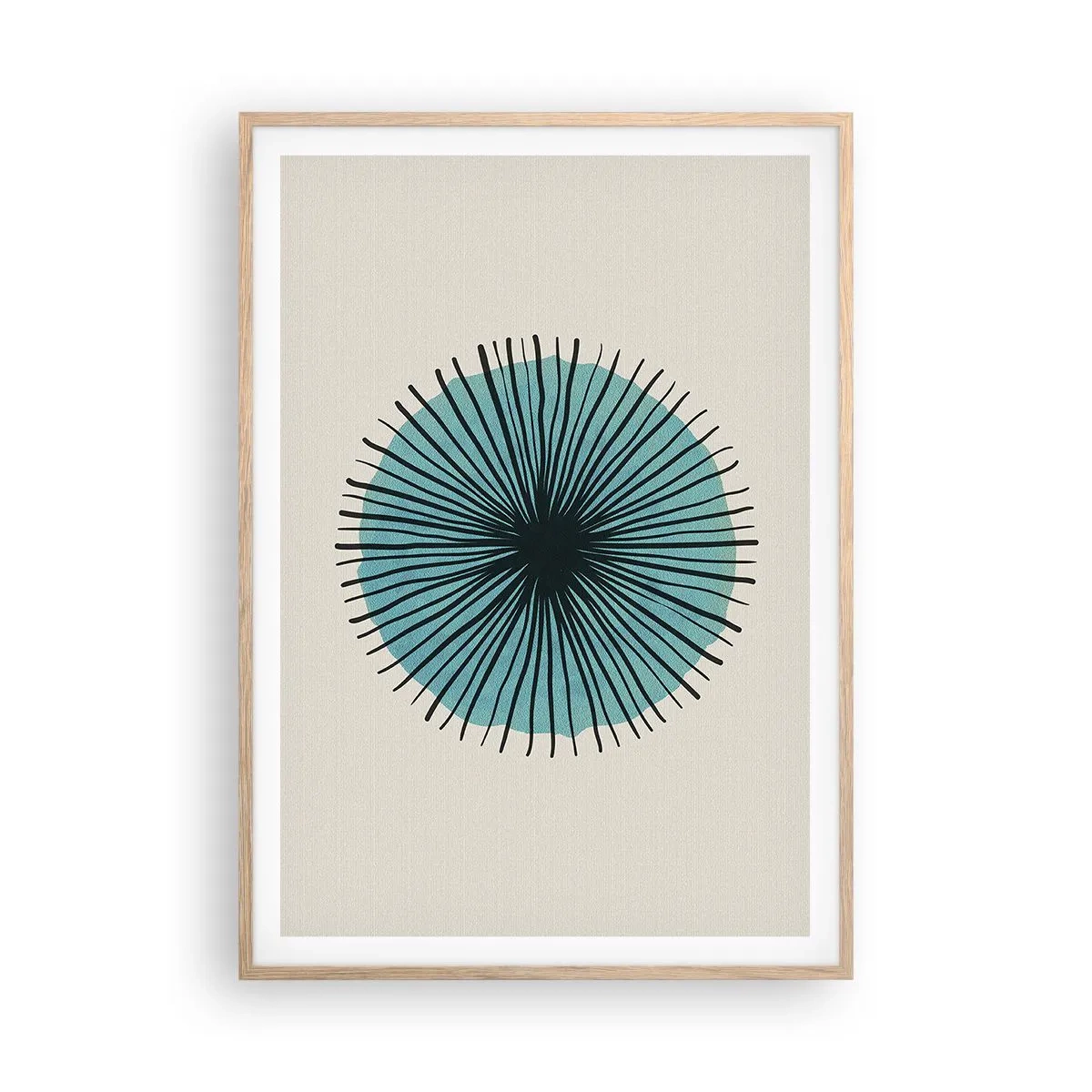 Poszter világos tölgy keretben - Ragyogóan a kékben - 70x100 cm