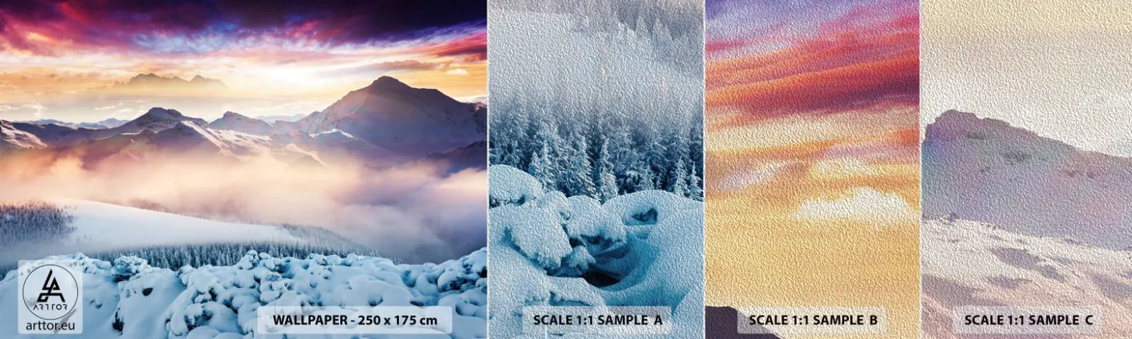 Fotótapéta Minta Premium Sand - A természet ereje és tisztasága - Tájkép, Hegyek, Téli - 100x30 cm