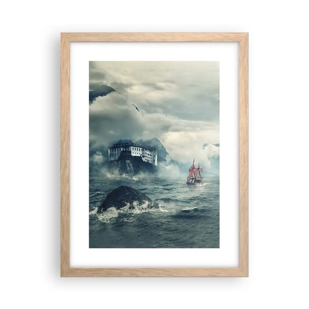 Poszter világos tölgy keretben - Varázslatos vizeken - 30x40 cm