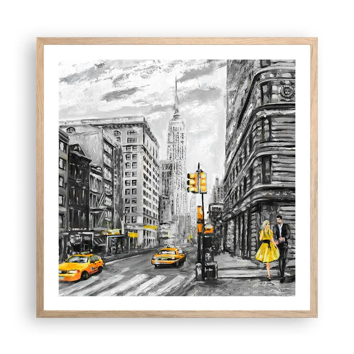 Poszter világos tölgy keretben - Egy New York-i történet - 60x60 cm