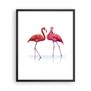 Poszter fehér keretben - Rozsaszín randez-vous - 40x50 cm