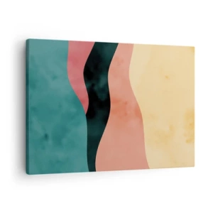 Vászonkép - Absztrakt hullámok pasztell színekben - 70x50cm - Megfelelő összeegyeztethetetlenség - Modern fali dekoráció nappalihoz és hálószobához ARTTOR