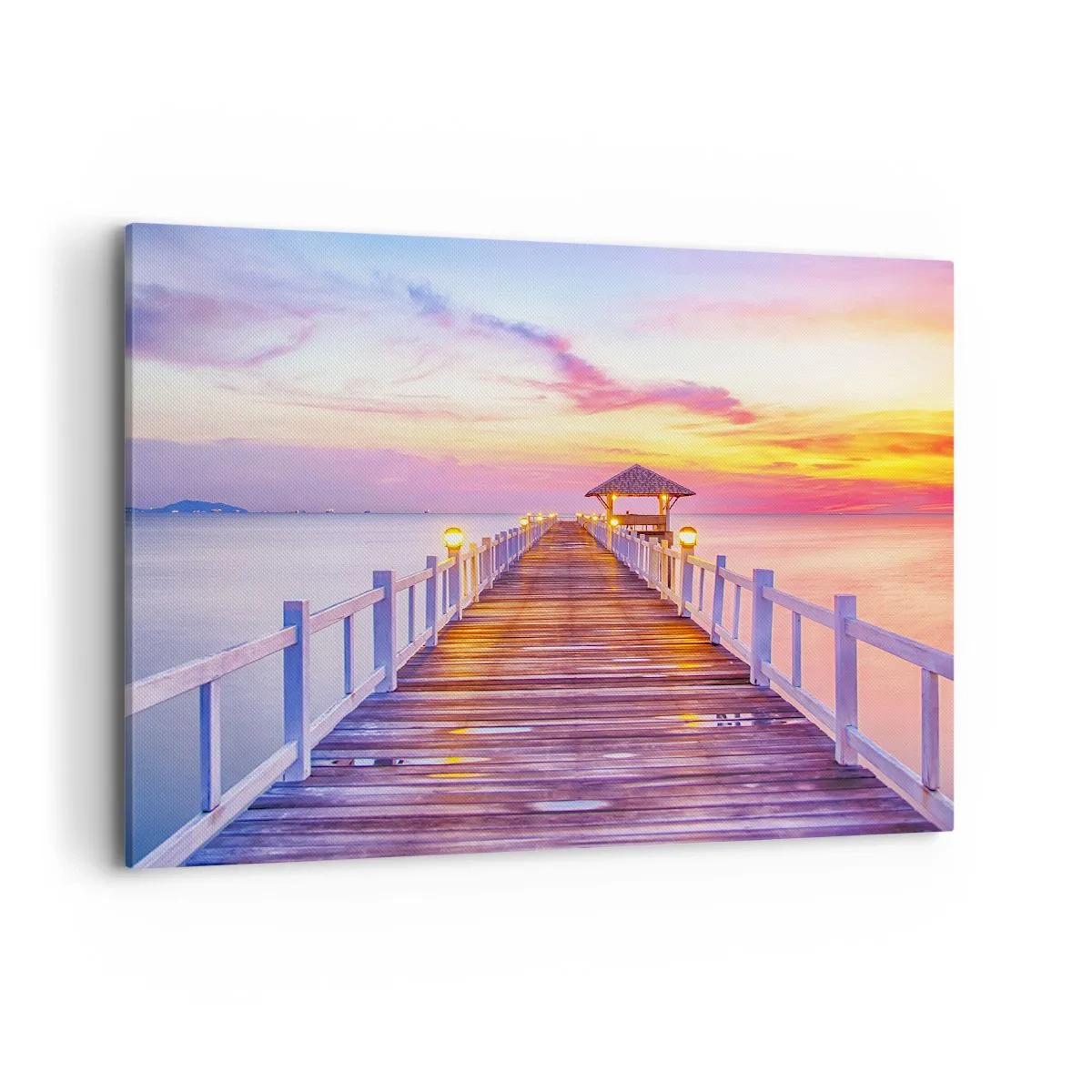 Vászonkép - Az est lilás-arany csendje - 100x70 cm