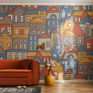 Fotótapéta Premium Sand - A ház mögött van a ház - Város, Építészet, Óváros - 100x70 cm