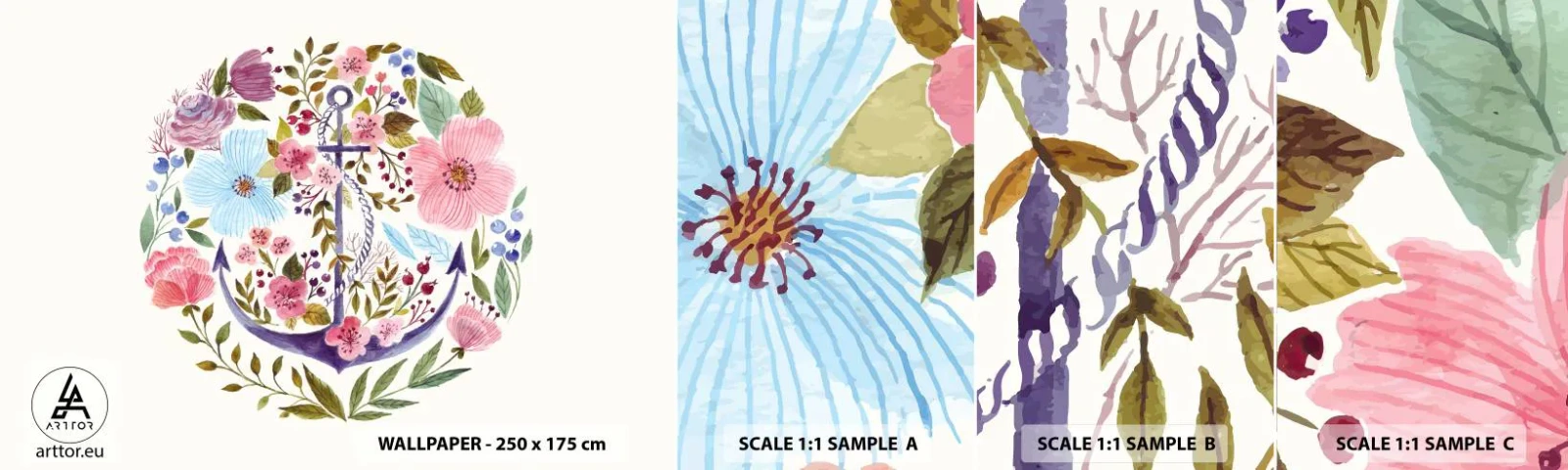 Fotótapéta Minta Standard Eco - Egy tengerész jó éjszakai alvása - Horgony, Boho, Tengerpart - 100x30 cm