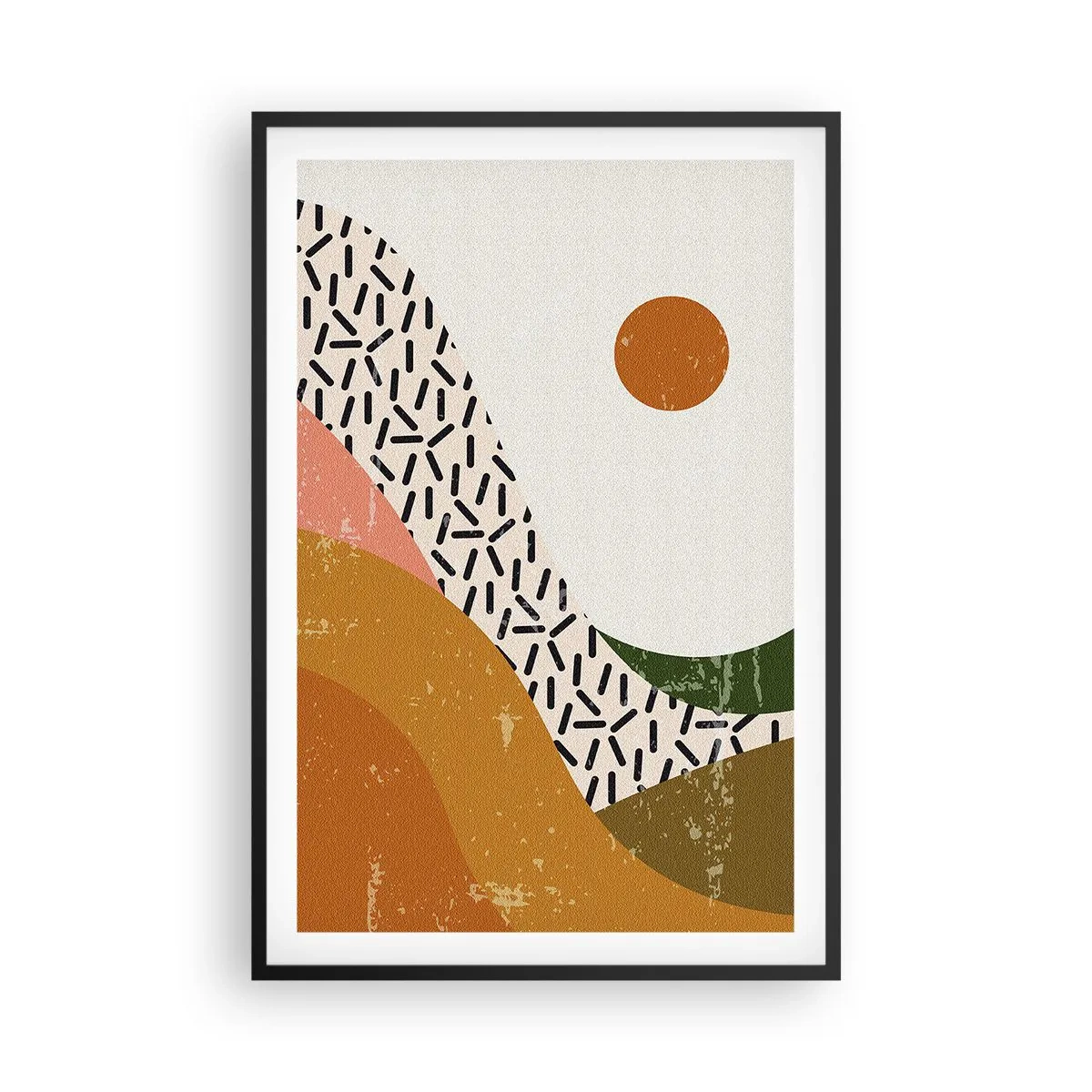 Poszter fehér keretben - Napfényes absztrakció - 61x91 cm