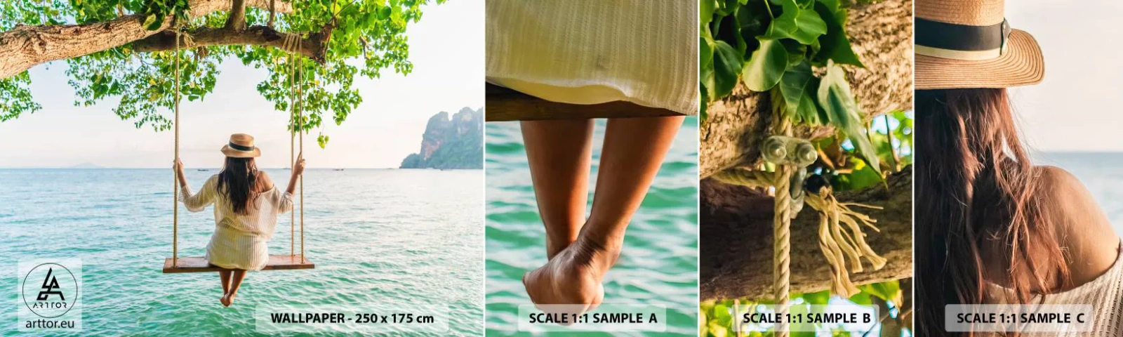 Fotótapéta Minta Standard Eco - Az élet gyönyörű - Kikapcsolódás, Hinta, Nő - 100x30 cm