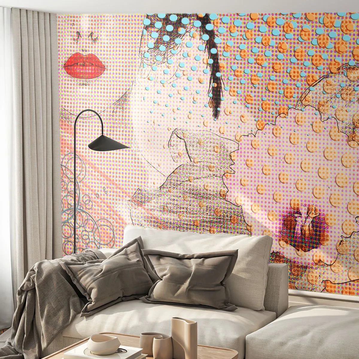 Öntapadós Fotótapéta Deluxe Sticker - Képregényes heroin - Absztrakció, Női Arc, Darab - 200x140 cm