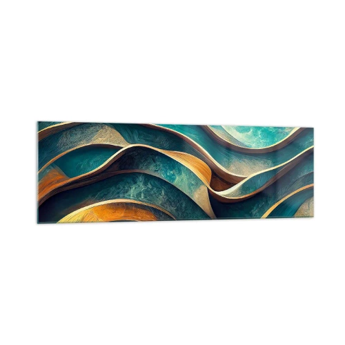 Üveg kép - Kék kanyarulatok - 160x50 cm