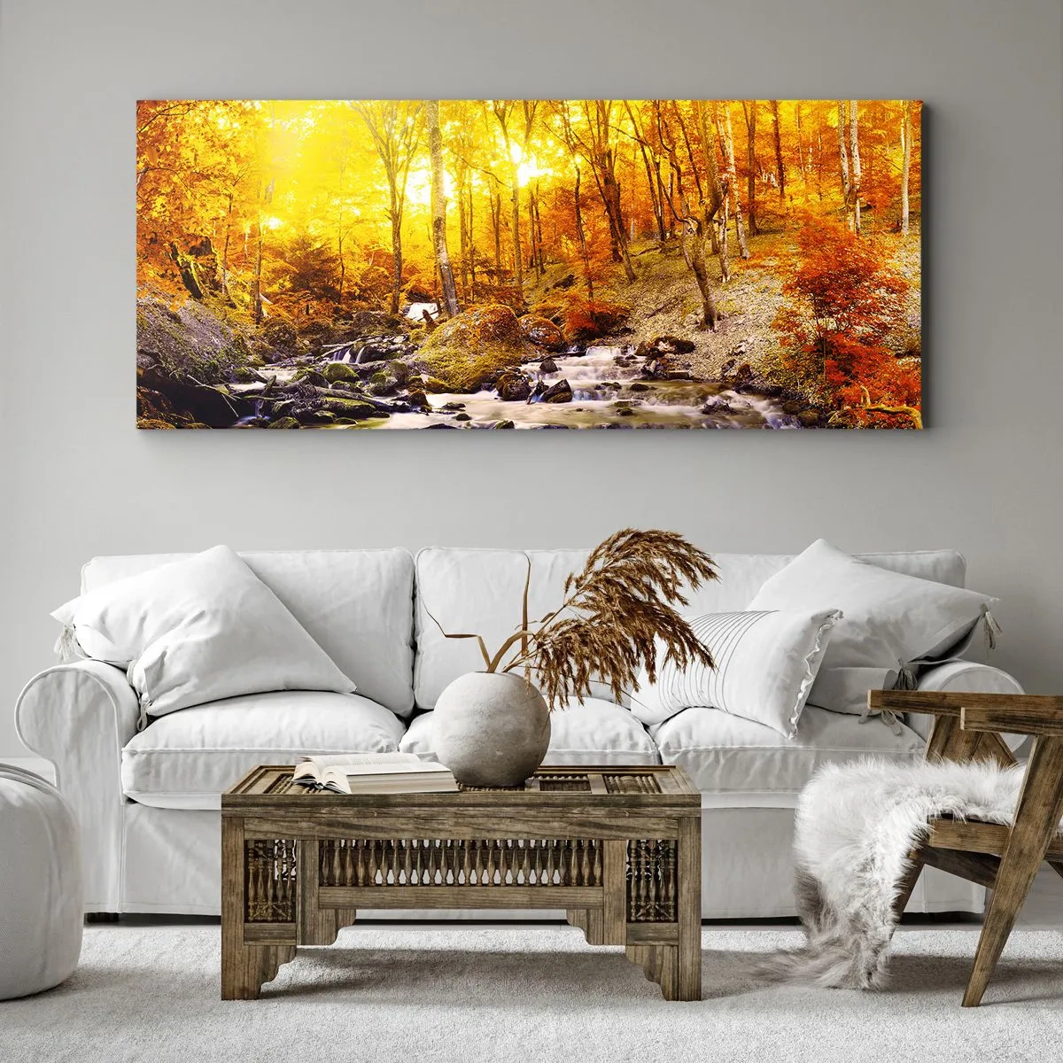 Vászonkép - Kövek aranyba és platinába - 100x40 cm