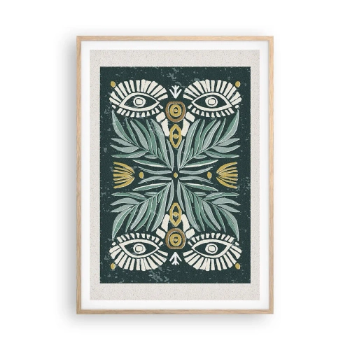 Poszter világos tölgy keretben - Mint egy népi kivágás - 70x100 cm