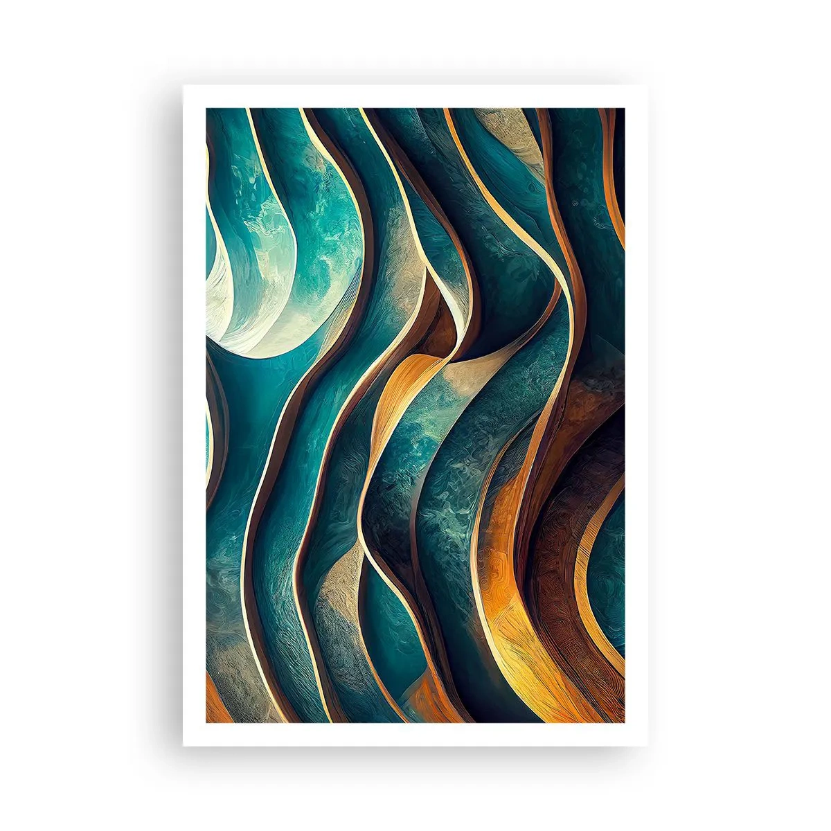 Poszter - Kék kanyarulatok - 70x100 cm