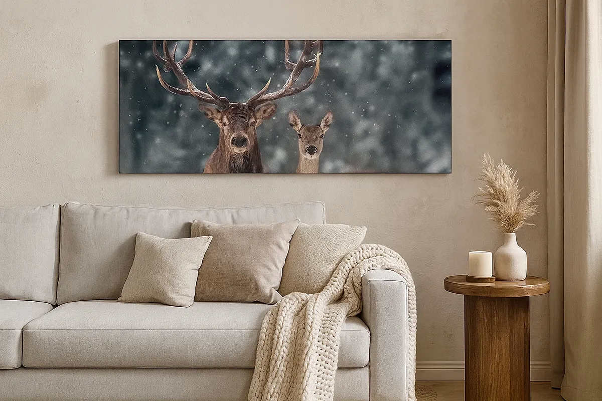 Vászonkép - Az erdő ura a feleségével - 30x30 cm