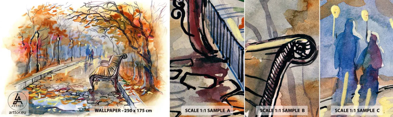 Fotótapéta Minta Standard Eco - Kiránduljunk együtt az őszbe - Tájkép, Park, Ősz - 100x30 cm