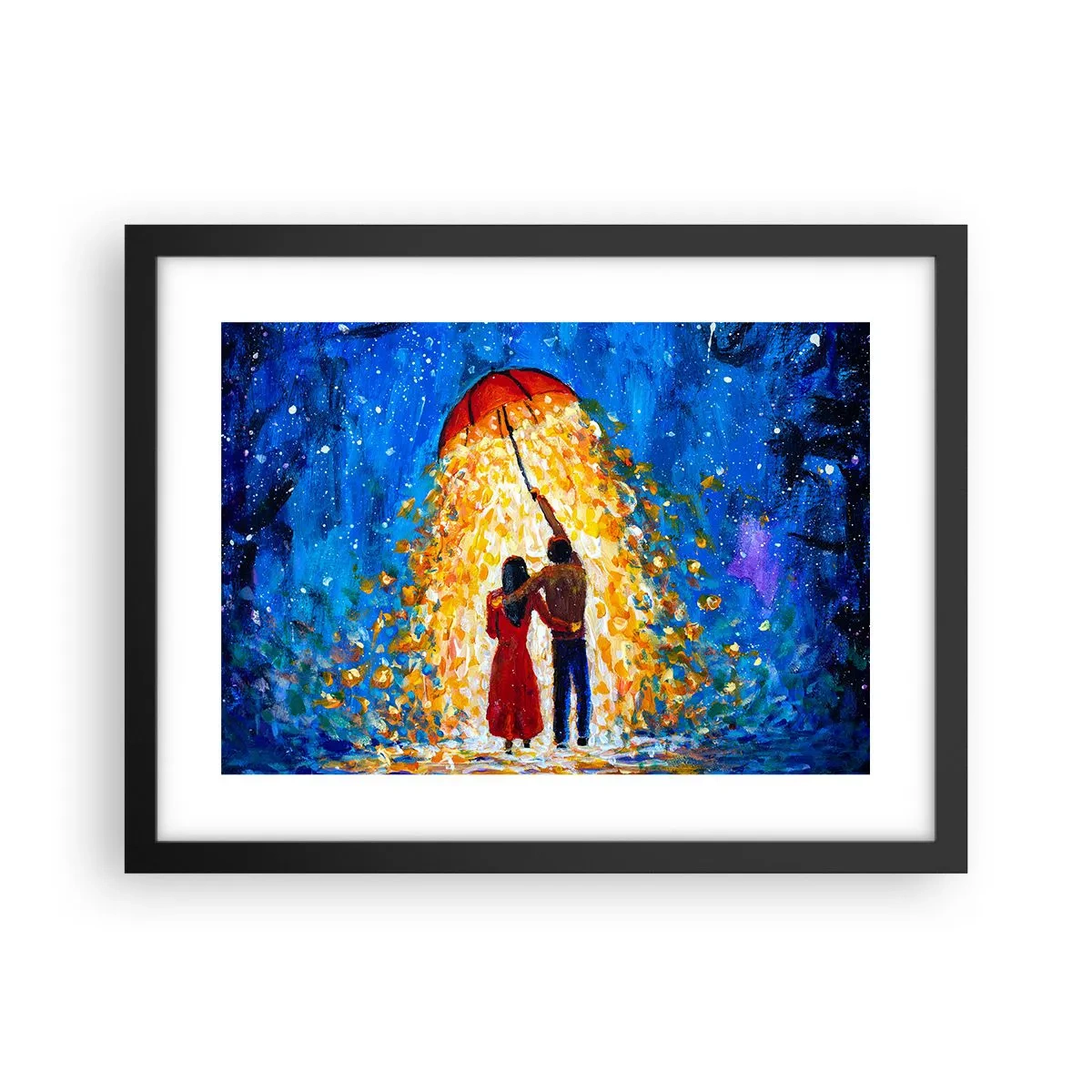 Poszter fehér keretben - Egy esős este varázsa? - 40x30 cm