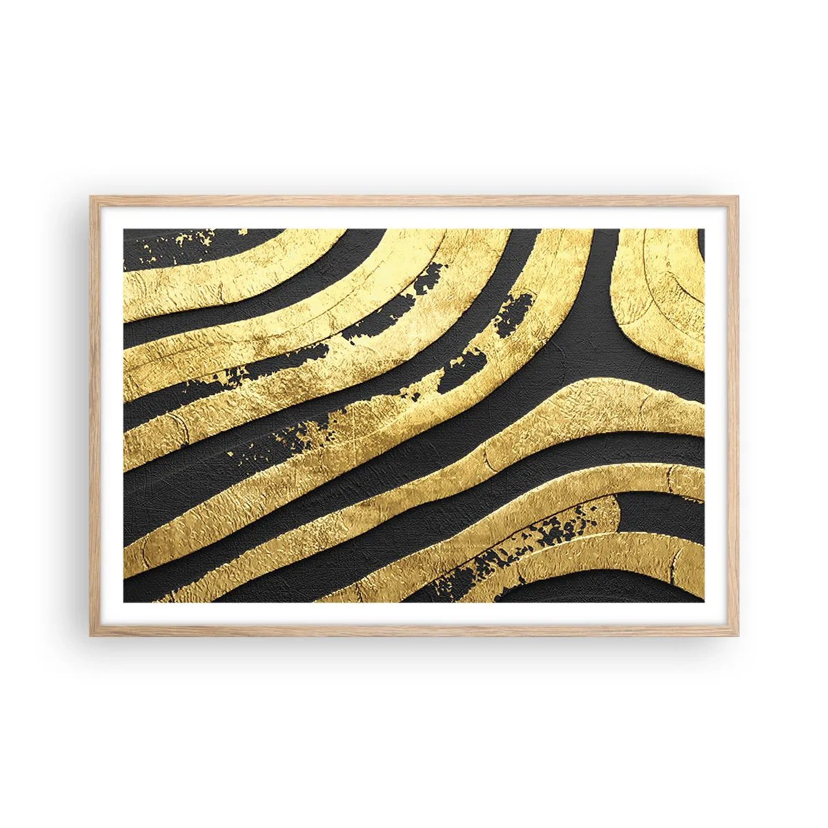 Poszter világos tölgy keretben - Minden folyik - 91x61 cm