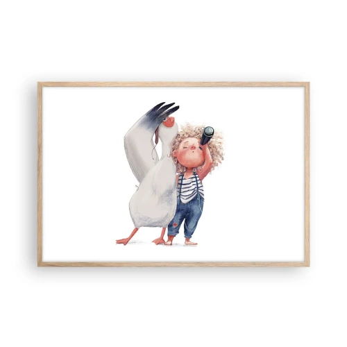 Poszter világos tölgy keretben - Nagy utazási terve - 91x61 cm